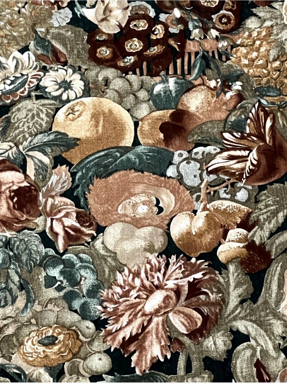 Raymond Waites OLD MASTER Fabric 4.75 Yards Old World Fruit Floral Moody Manor - Picture 3 of 10